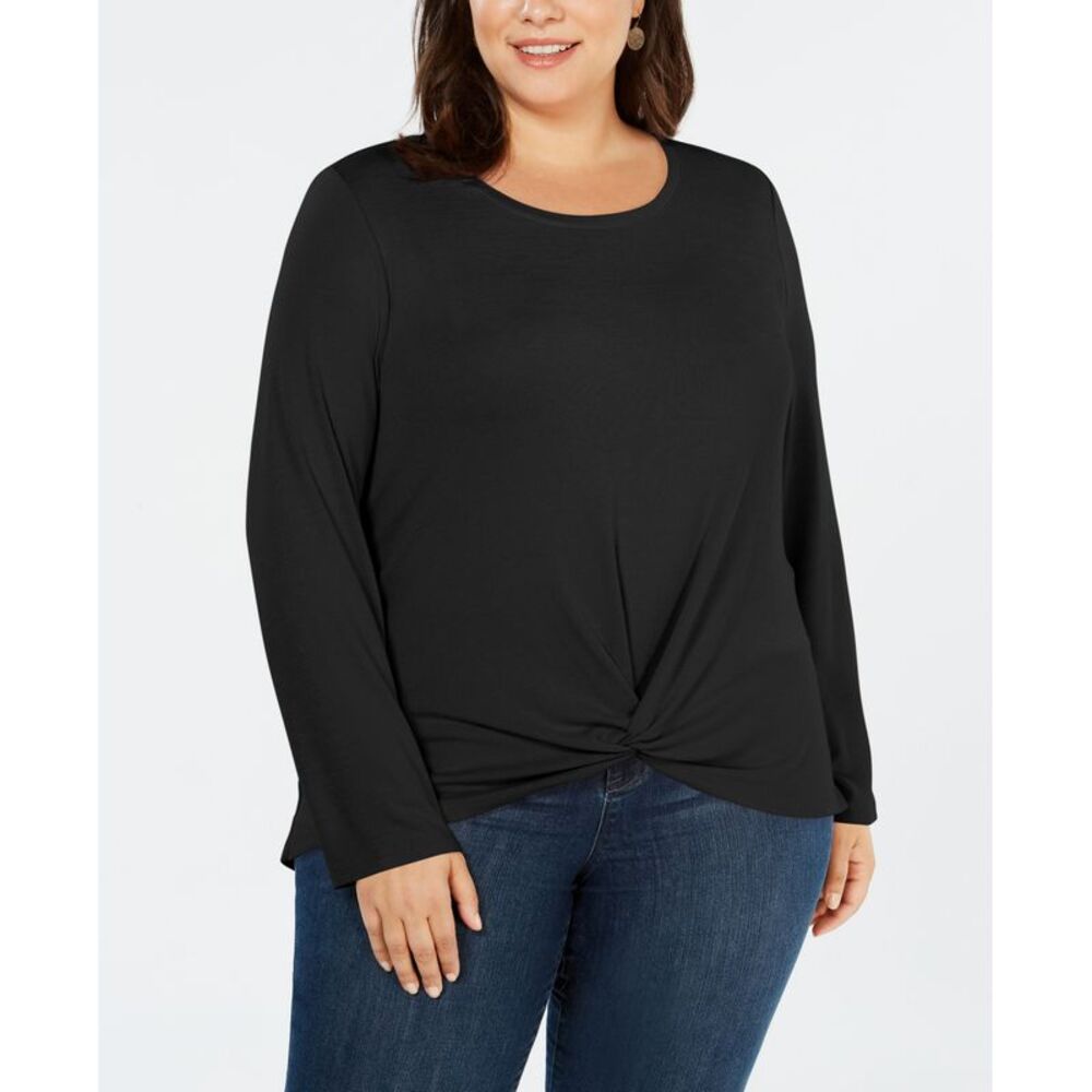 Style & Co Plus Size Twist Front Top